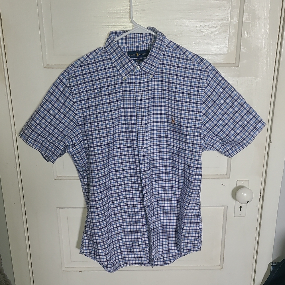Polo by Ralph Lauren Blue and White Checkered Shirt
